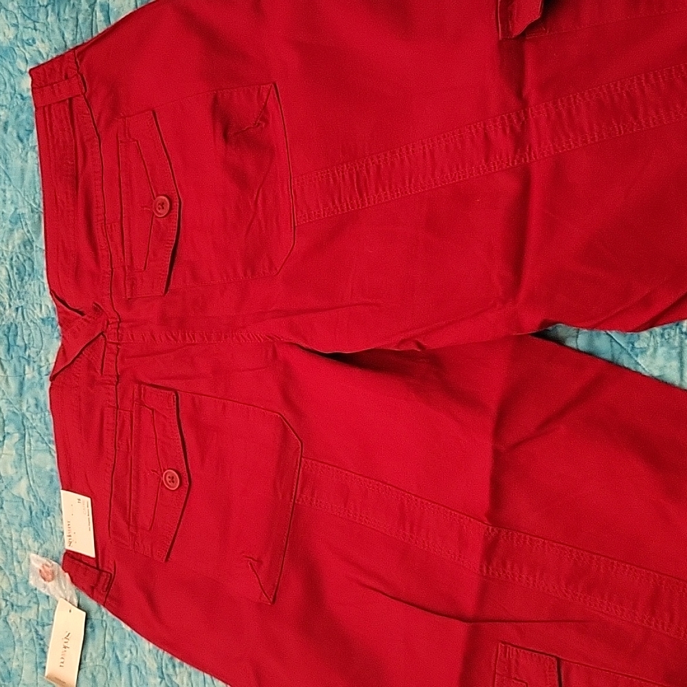 STYLE &CO Size 16 Red Cargo Capri - Picture 2 of 5